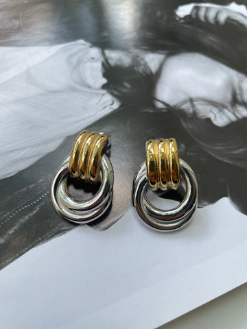 NOIR | Tarnish Free | Gold and Silver Chunky Hallow Circle | Earring