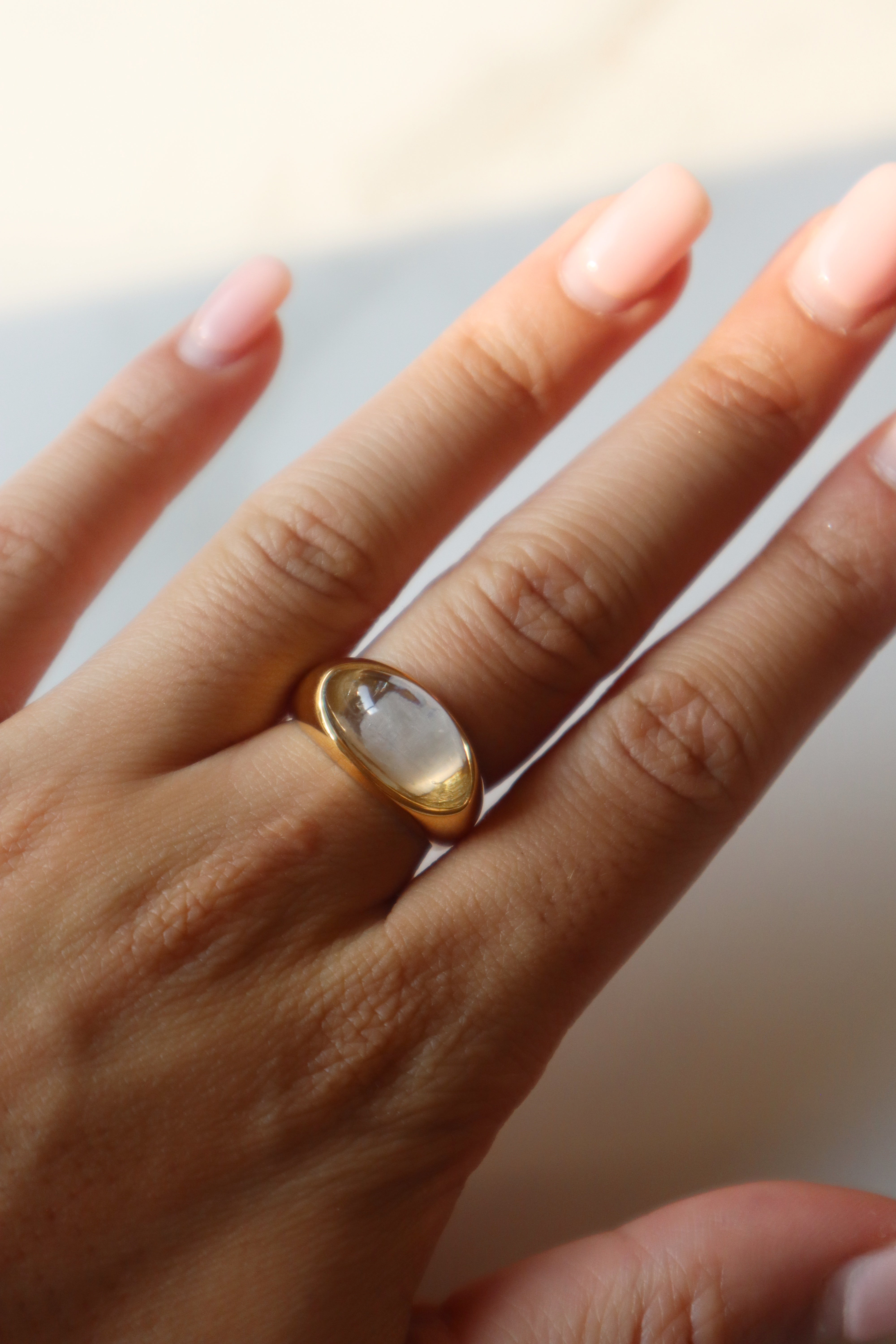 CLARITY| Tarnish-Free| Gold Ring with Clear Stone
