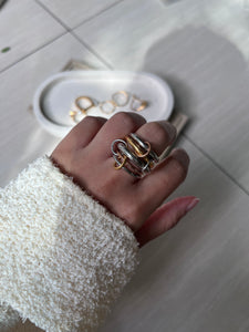 LIA | Tarnish Free | linked 4 eternity bands Ring | Gold, silver, Rose Gold