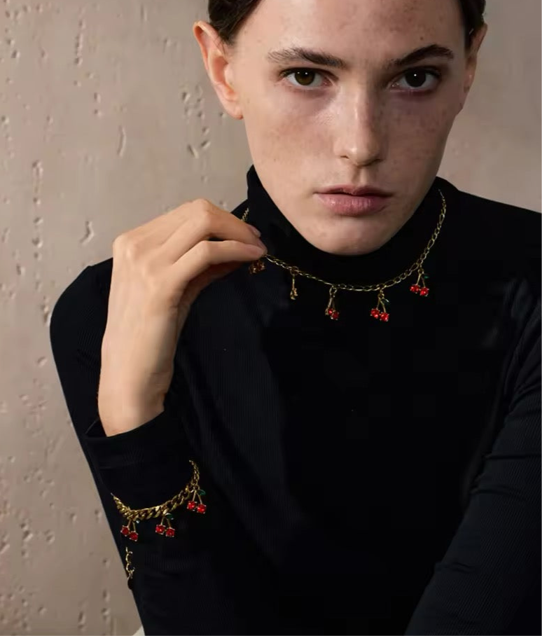 MON CHÉRI 🍒| Tarnish Free | Gold Cuban Link Cherry Charm | Tarnish Free | Necklace/Bracelet
