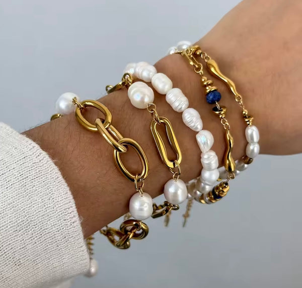 SURFS UP | Tarnish Free | Freshwater Pearls | Bracelet