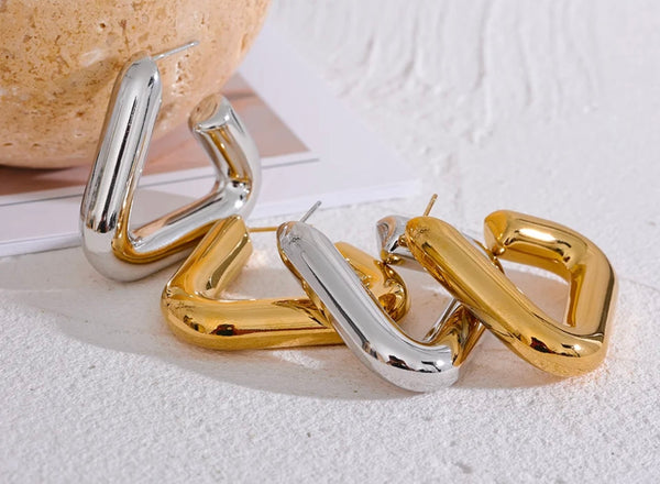 REBEL | Tarnish Free | Gold/Silver Chunky Triangle | Earring