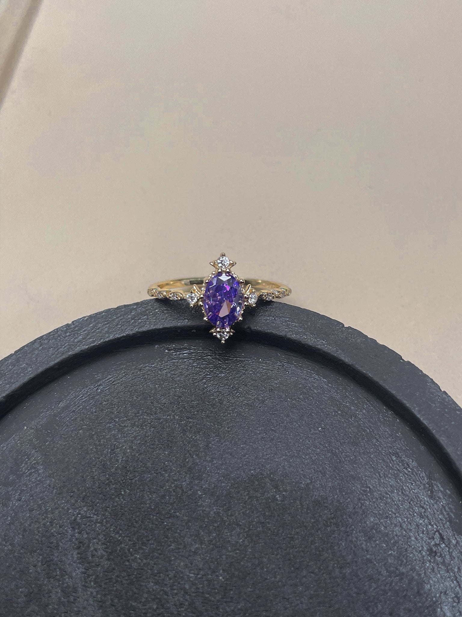 Purple cubic zirconia ring clearance