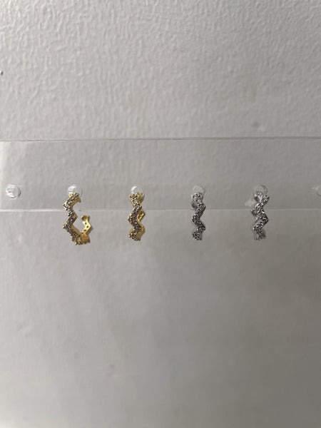 ENLIGHTEN | S925 Sterling Silver | 18ct Gold/Silver Plated | Zigzag Earrings