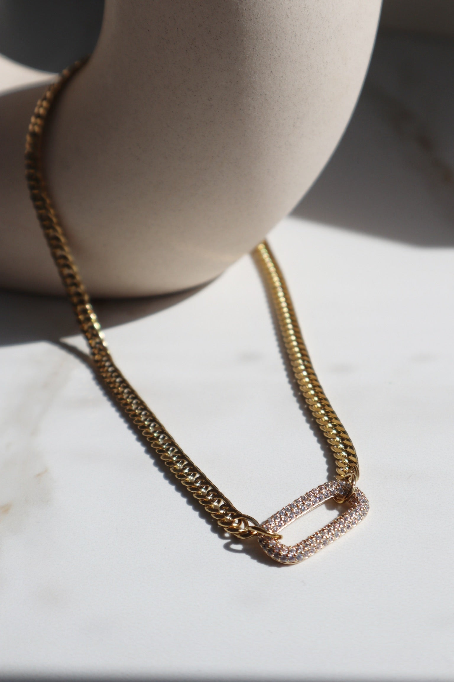 G-MONEY NECKLACE | Tarnish Free | Encrusted Oval Cuban Link |