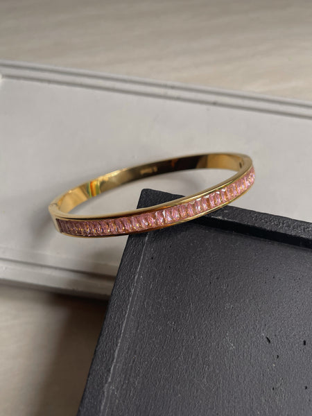 NORTH | Tarnish-Free | Gold Clear/Black/Emerald/Pink | Bangle