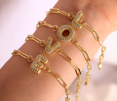 BUBBLE GLAM INITIALS I Plated I Letter Bracelet