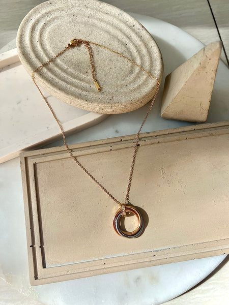 INTERTWINE NECKLACE | Tarnish-Free | Gold/Silver | Cubic Zirconia Rectangular Drop | Necklace/Bracelet