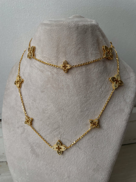 RICHES | Gold Multi Flower | Long Necklace