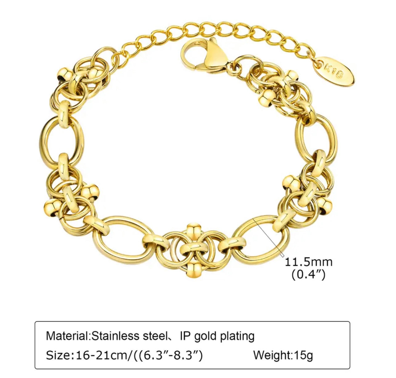 SENSATION | Tarnish Free | Gold Chunky Oval Link | Bracelet