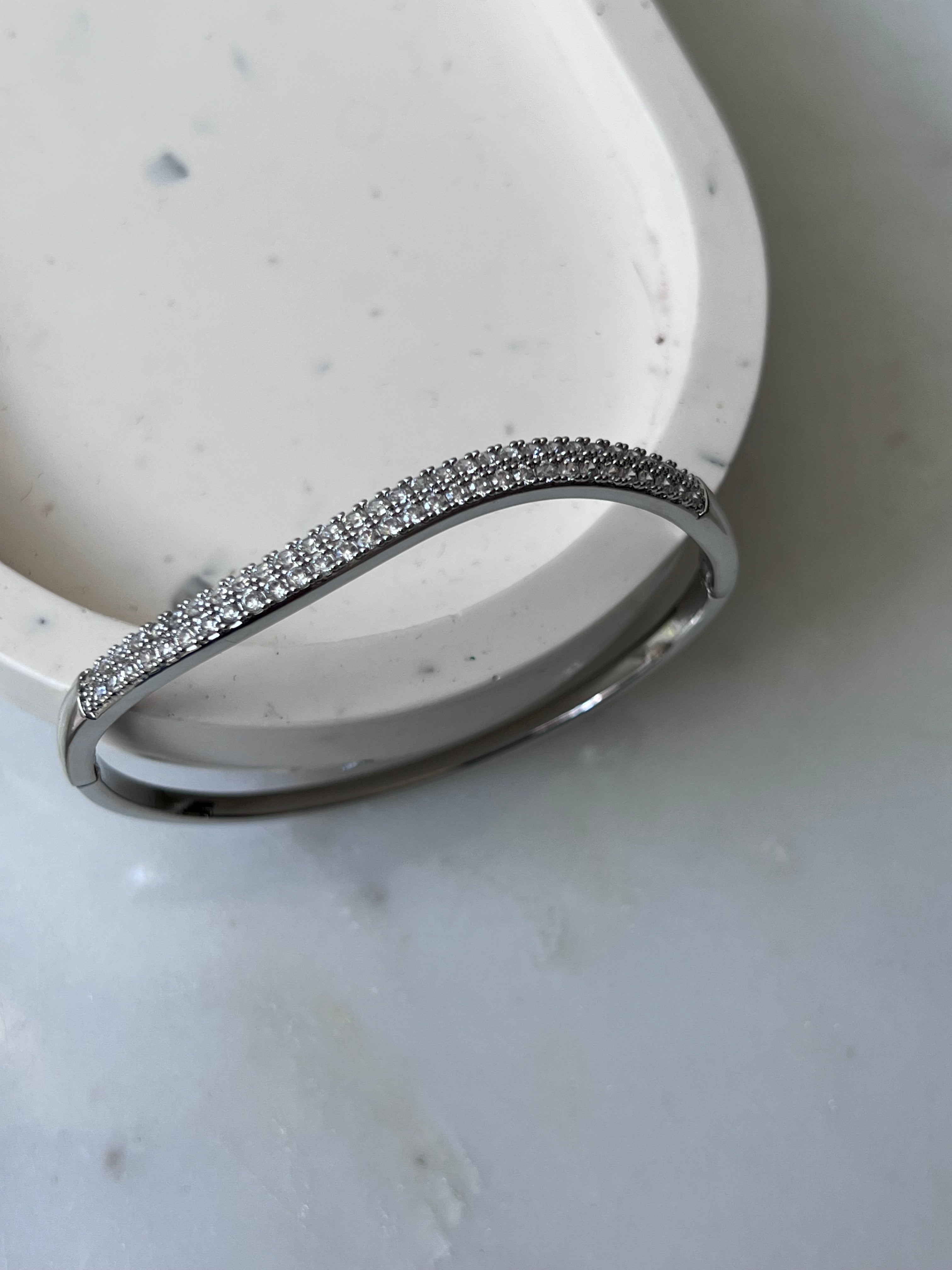 AFTERGLOW| Gold/Silver Bangle with Cubic Zirconia