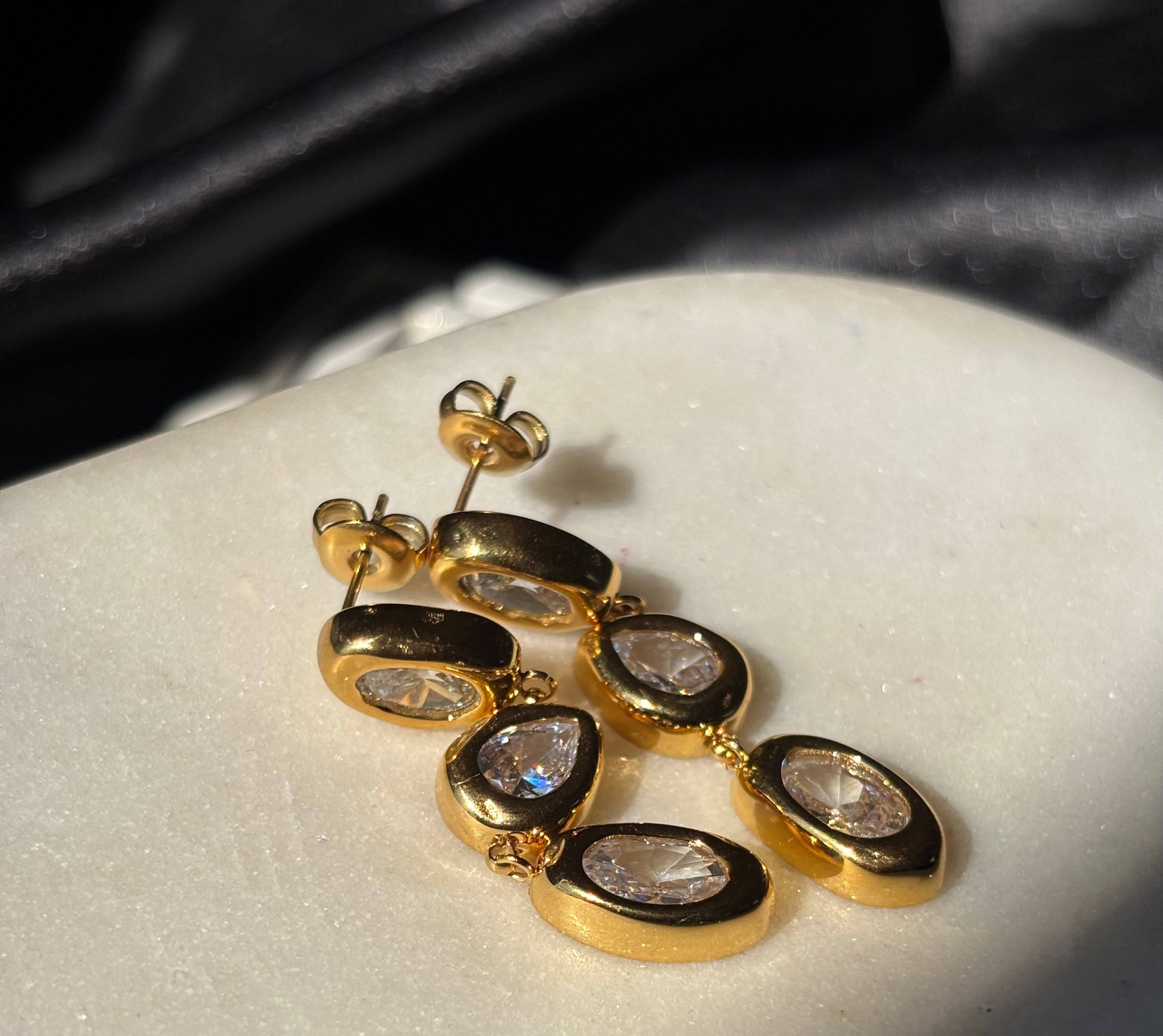 SOLANA| TARNISH-FREE|GOLD DROP EARRING