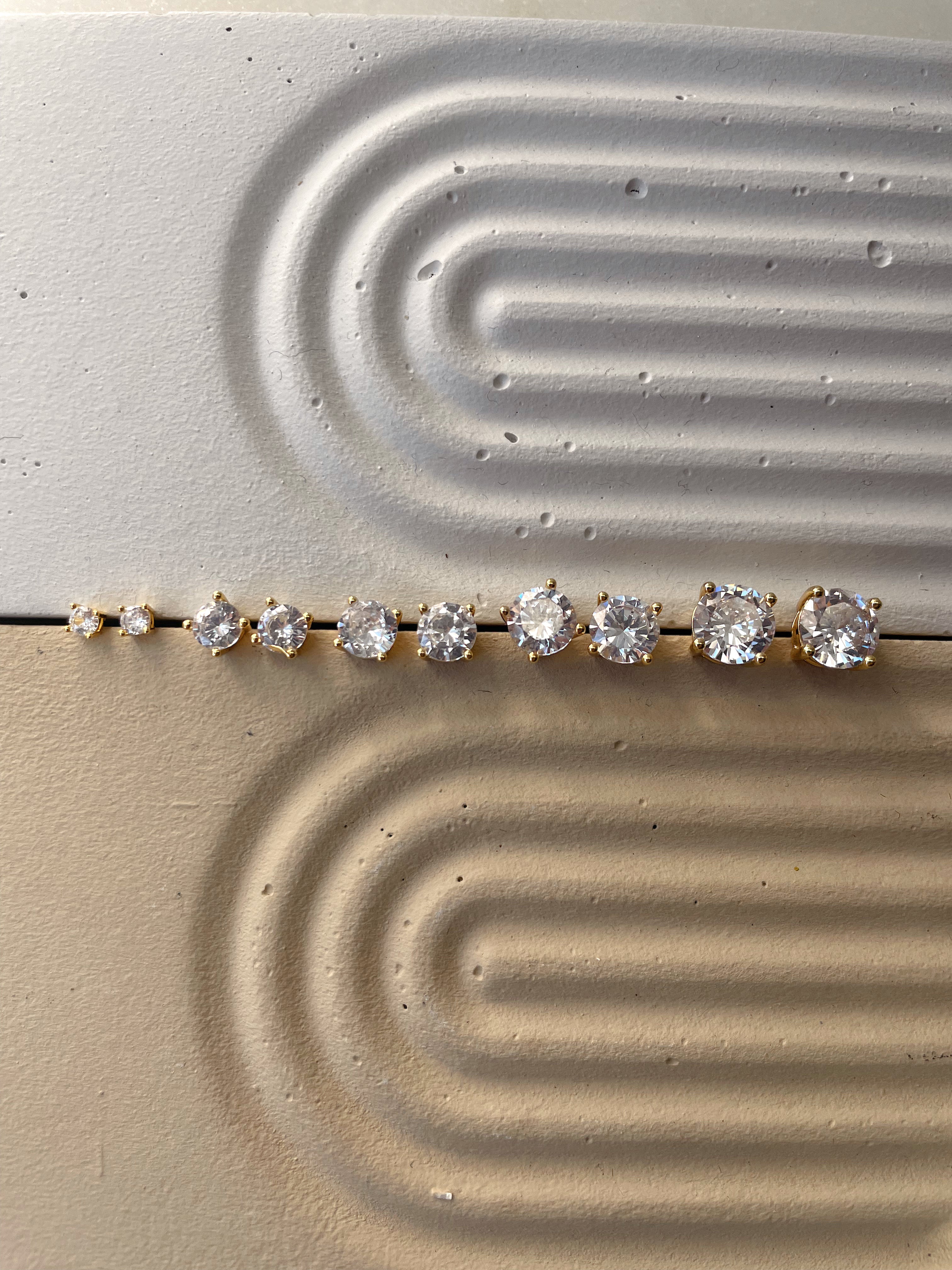 CLASSIC STUDS | S925 Sterling Silver | 18ct Gold Plated | Cubic Zirconia |  Stud Earring