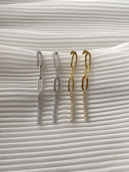 MAY | S925 Sterling Silver | 18k Gold/Platinum Plated I Link and Cubic Zirconia | Earring  hi
