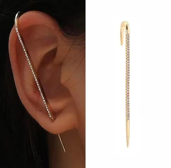 Lustre Bar| Elongated Ear Cuff| Single Piece