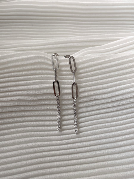 MAY | S925 Sterling Silver | 18k Gold/Platinum Plated I Link and Cubic Zirconia | Earring  hi
