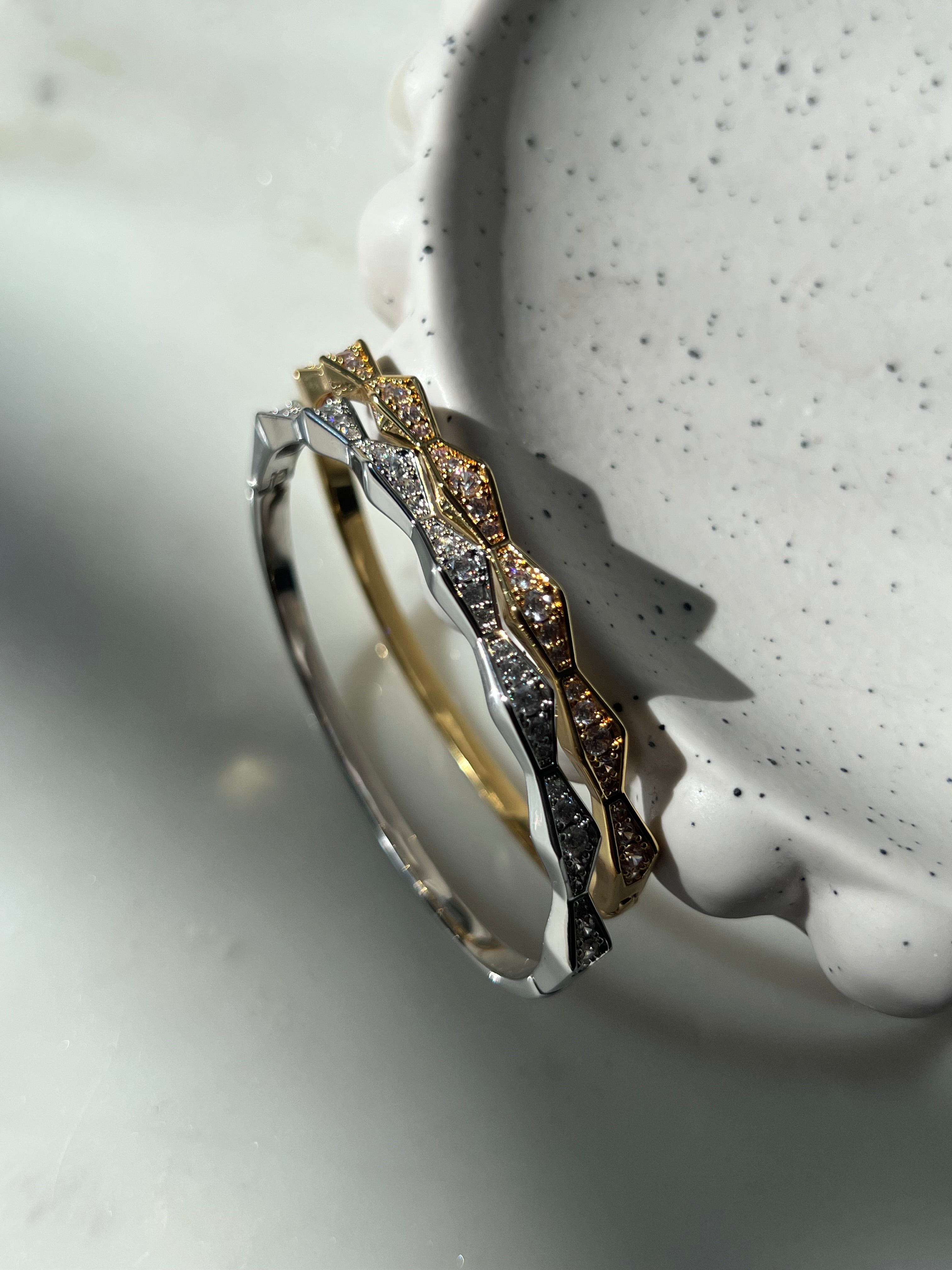 MONTE CARLO|Gold/Silver Pavé Bangle