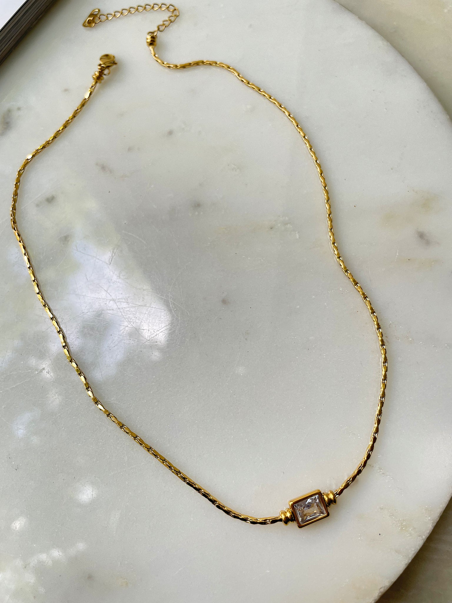 ALTAIRA | Tarnish-Free | Gold/Silver | Cubic Zirconia Rectangular Drop | Necklace/Bracelet