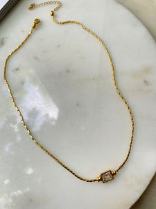 ALTAIRA | Tarnish-Free | Gold/Silver | Cubic Zirconia Rectangular Drop | Necklace/Bracelet
