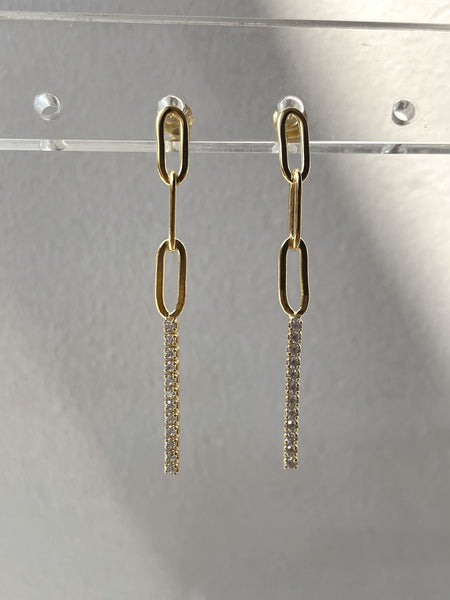 MAY | S925 Sterling Silver | 18k Gold/Platinum Plated I Link and Cubic Zirconia | Earring  hi