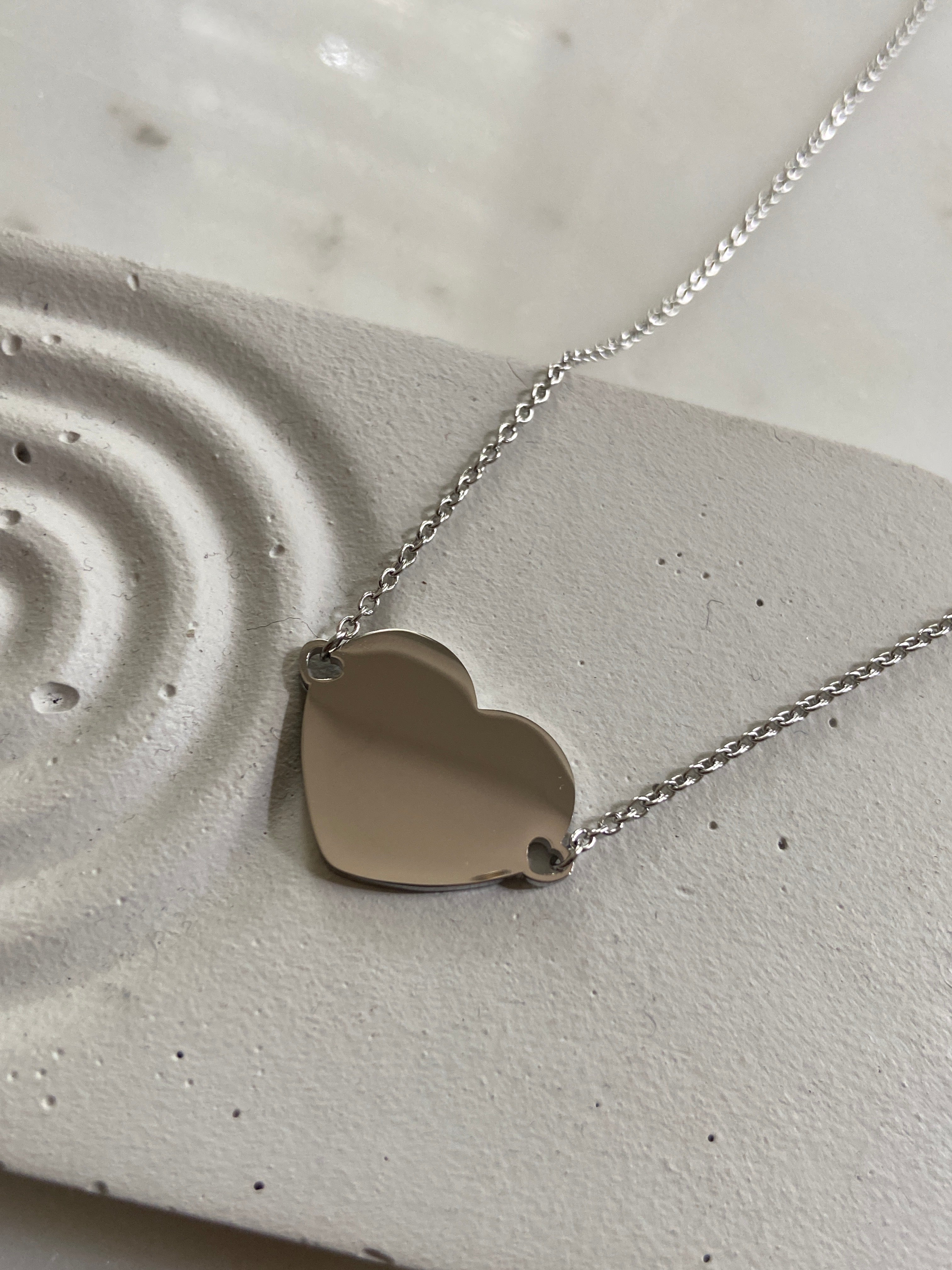 SWEETHEART + ENGRAVING|TARNISH-FREE|GOLD/SILVER/ROSE-GOLD NECKLACE