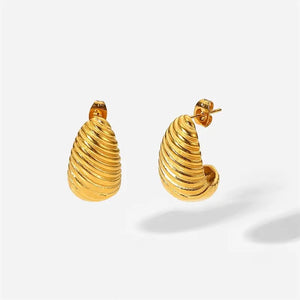 BLISS | Tarnish Free | Gold Croissant Curve Stud | Earrings