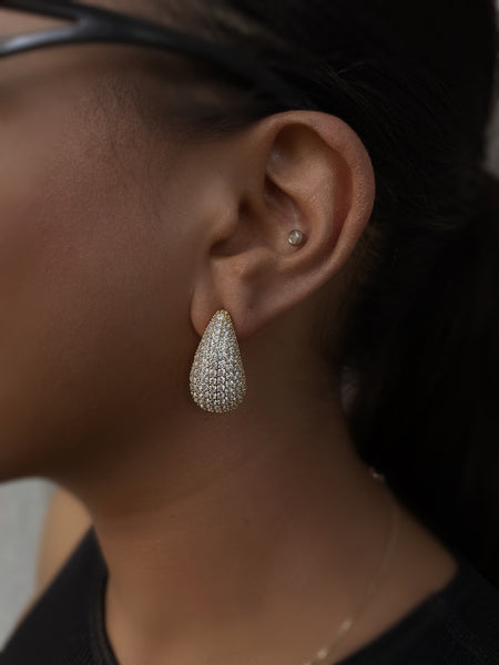 GLAMOUR DEWDROPS | Gold/Silver Cubic Zirconia Teardrop Earrings