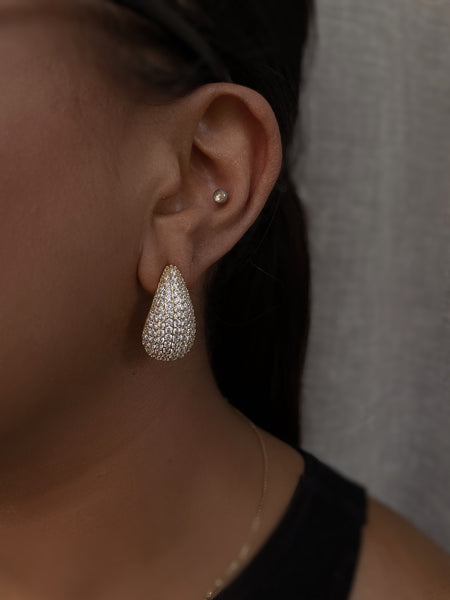 GLAMOUR DEWDROPS | Gold/Silver Cubic Zirconia Teardrop Earrings