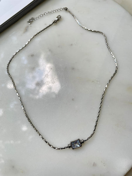 ALTAIRA | Tarnish-Free | Gold/Silver | Cubic Zirconia Rectangular Drop | Necklace/Bracelet