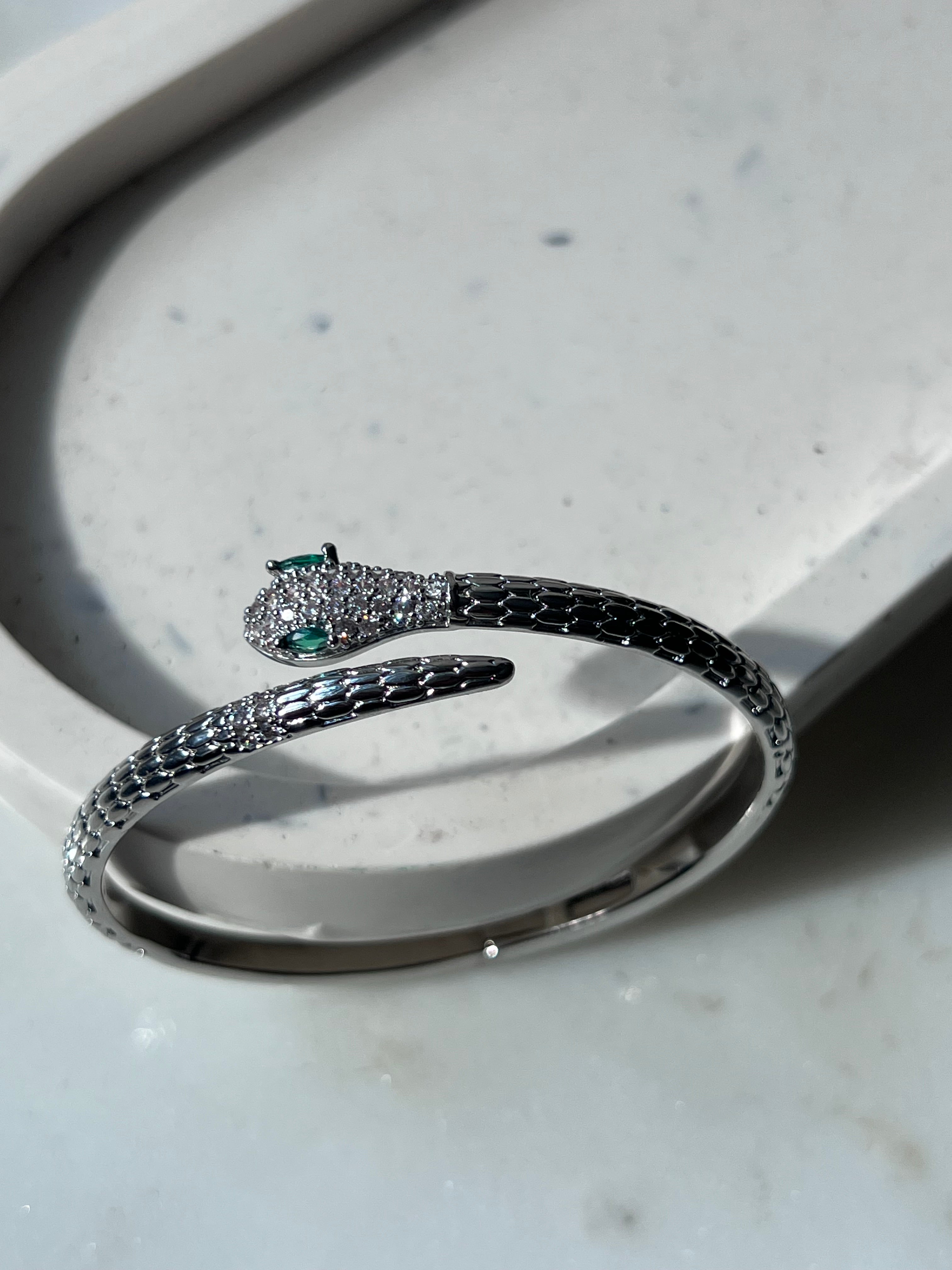 SLITHER| Gold/Silver Snake Shaped Bangle