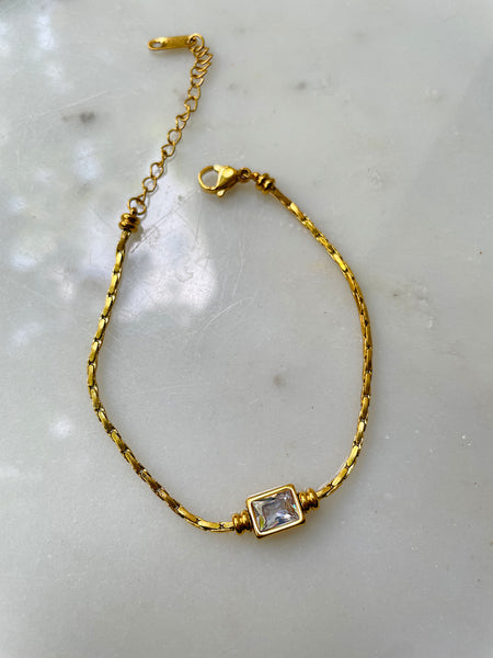 ALTAIRA | Tarnish-Free | Gold/Silver | Cubic Zirconia Rectangular Drop | Necklace/Bracelet