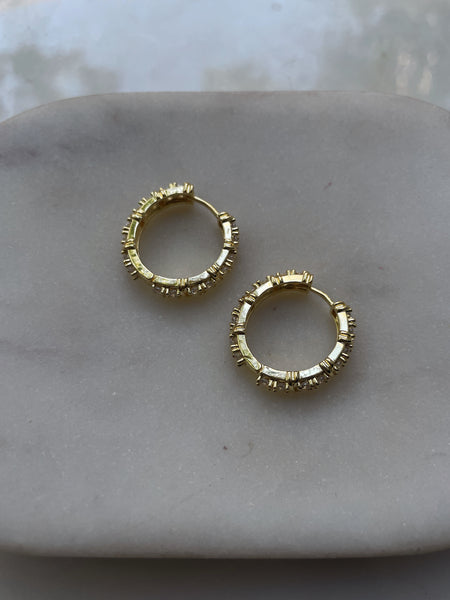 RAYA | Gold/Silver | Cubic Zirconia Medium Hoop | Earrings