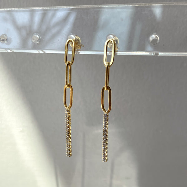 MAY | S925 Sterling Silver | 18k Gold/Platinum Plated I Link and Cubic Zirconia | Earring  hi