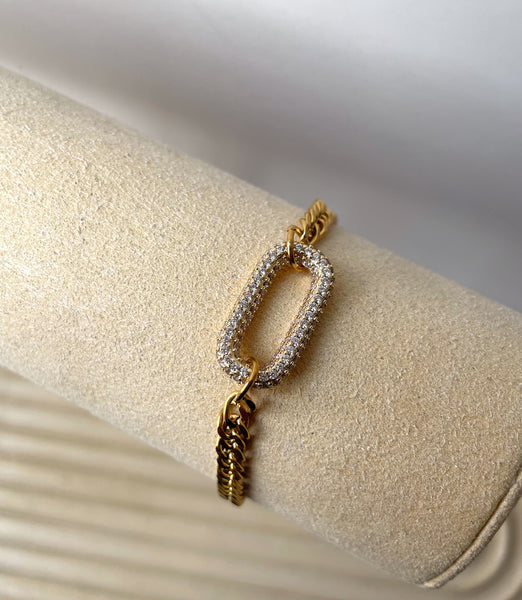 G-MONEY BRACELET| Tarnish Free | Encrusted Oval Cuban Link | Bracelet