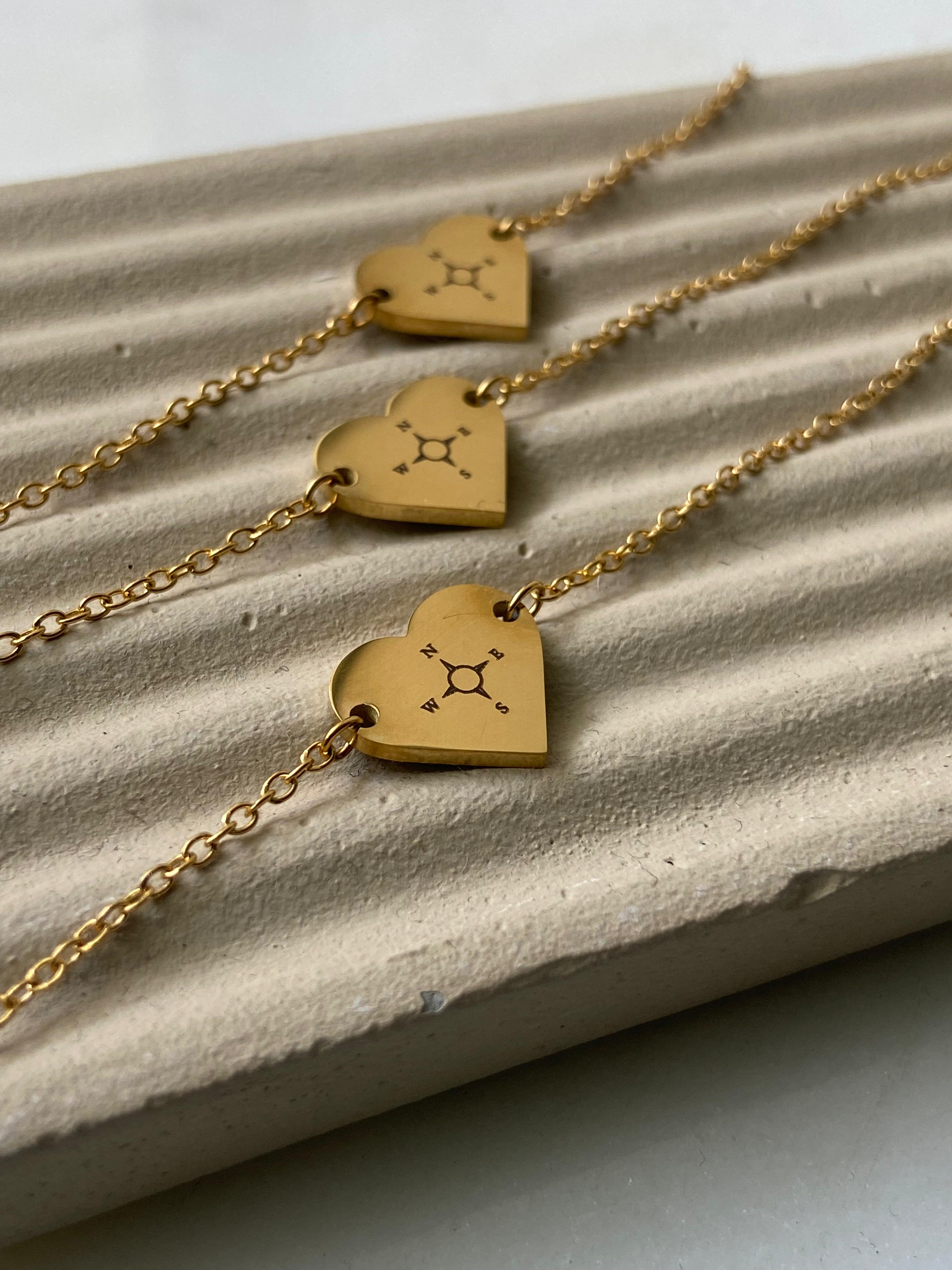 HEARTFELT + ENGRAVING| GOLD/SILVER/ROSE GOLD BRACELET| TARNISH-FREE