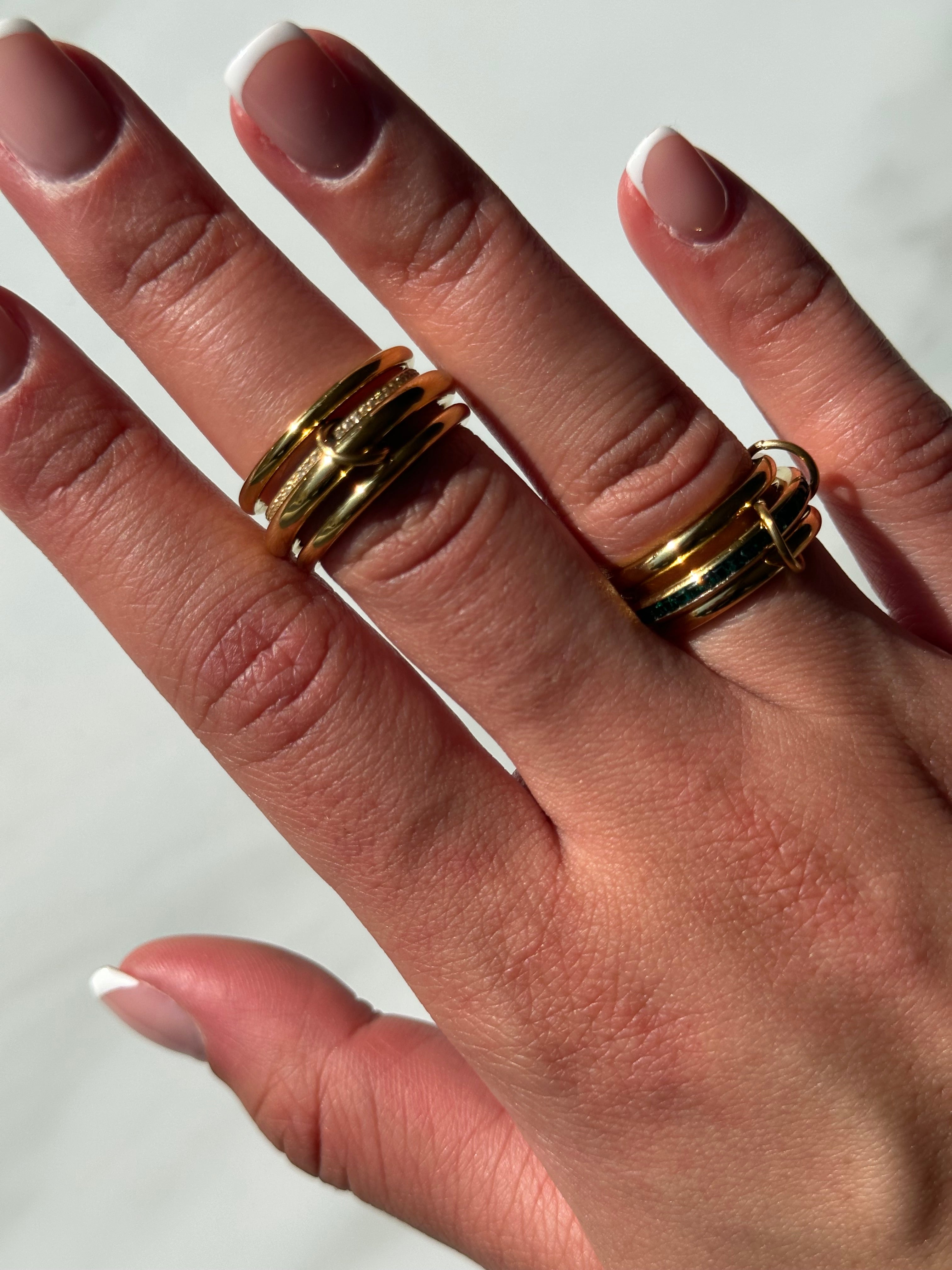 GOLDEN HOUR| Tarnish-Free| Linked 4 layer Eternity Band Ring| Gold Ring with Cubic Zirconias