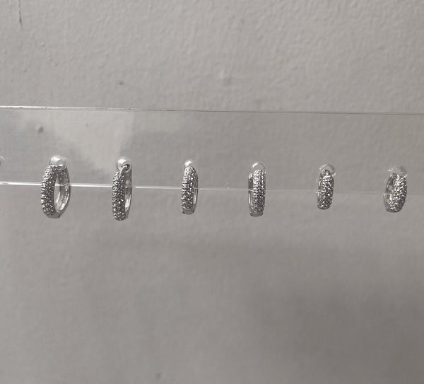 HERA | S925 Sterling Silver | 18ct Gold Plated | Cubic Zirconia | Gold/Silver | Encrusted Huggies | Earring
