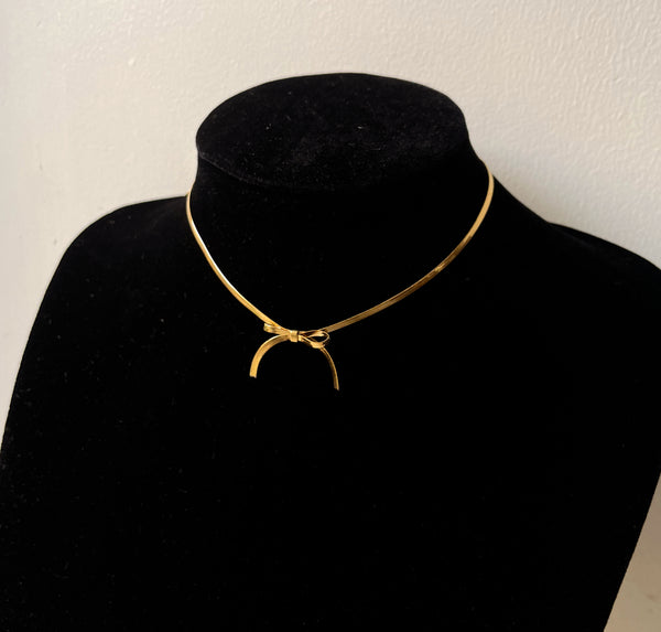 IT GIRL | Tarnish Free | Gold/Silver Mini Bow | Choker Necklace