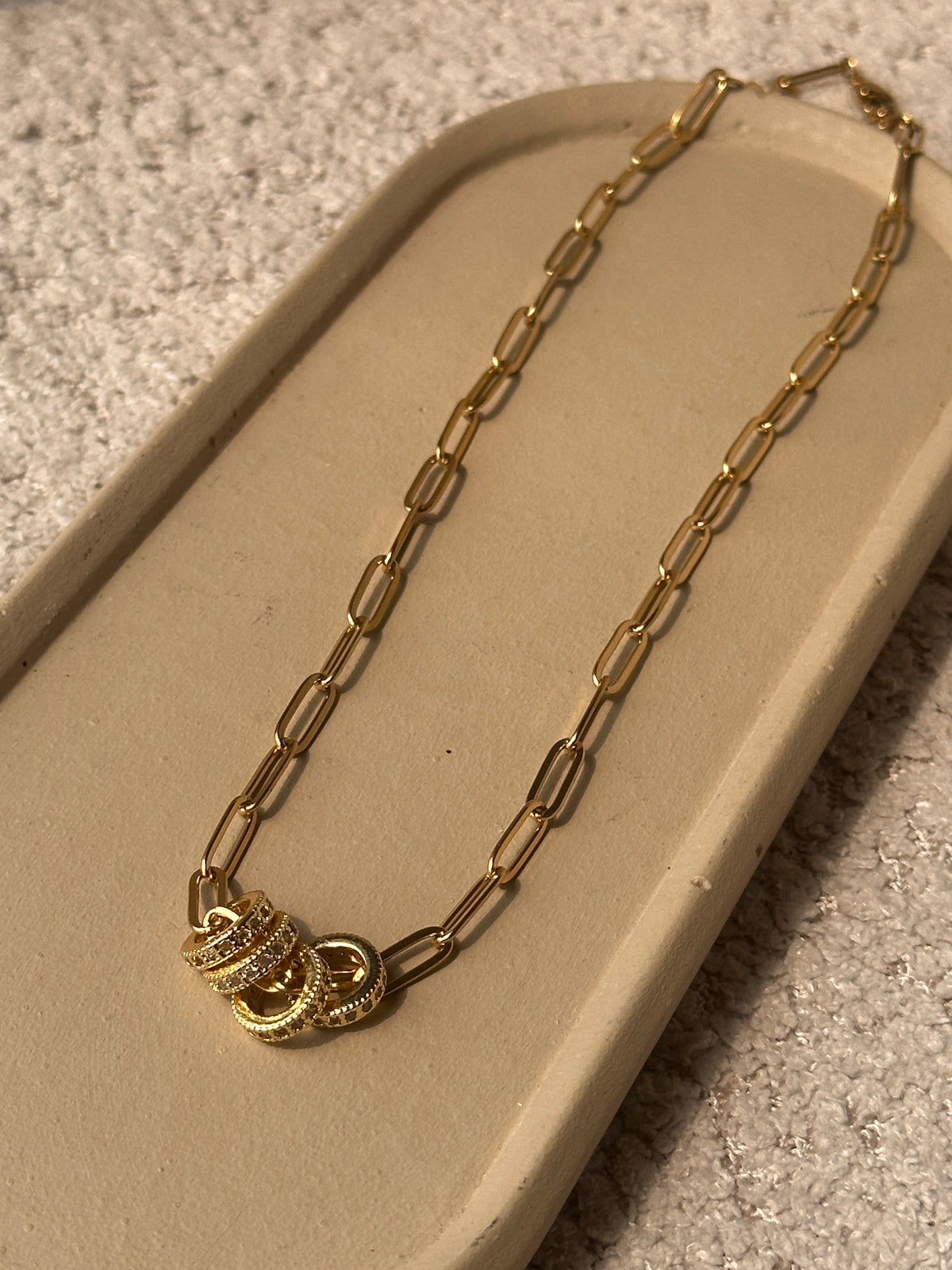 MONROE| TARNISH-FREE| CHUNKY PAPERCLIP/BOX-LINK NECKLACE