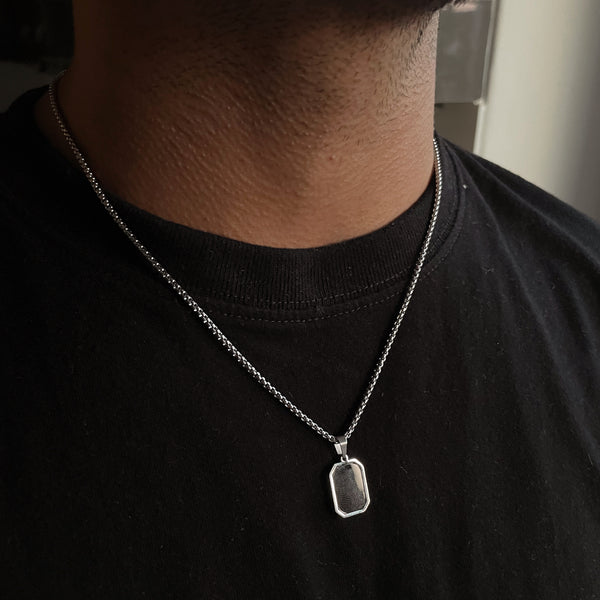 ACE | ZibaMan | Silver/ Gold Box Link Necklace | Tarnish-Free