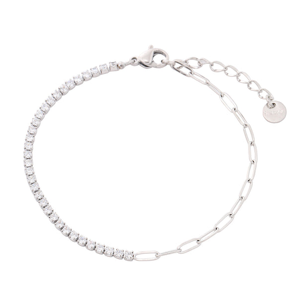 BREE | Gold/Silver Paperclip and Crystal Bracelet | Tarnish Free