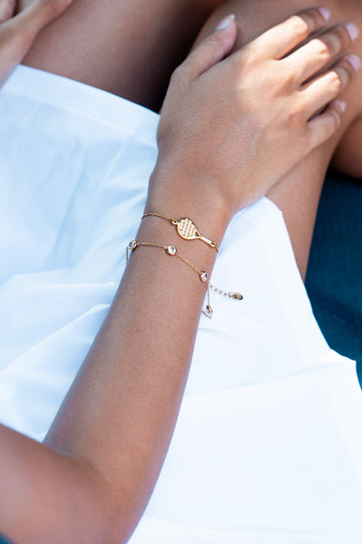 PADEL STUDDED | Tarnish-Free | Stainless Steel | Cubic Zirconia | Gold/Silver | Padel Necklace/Bracelet