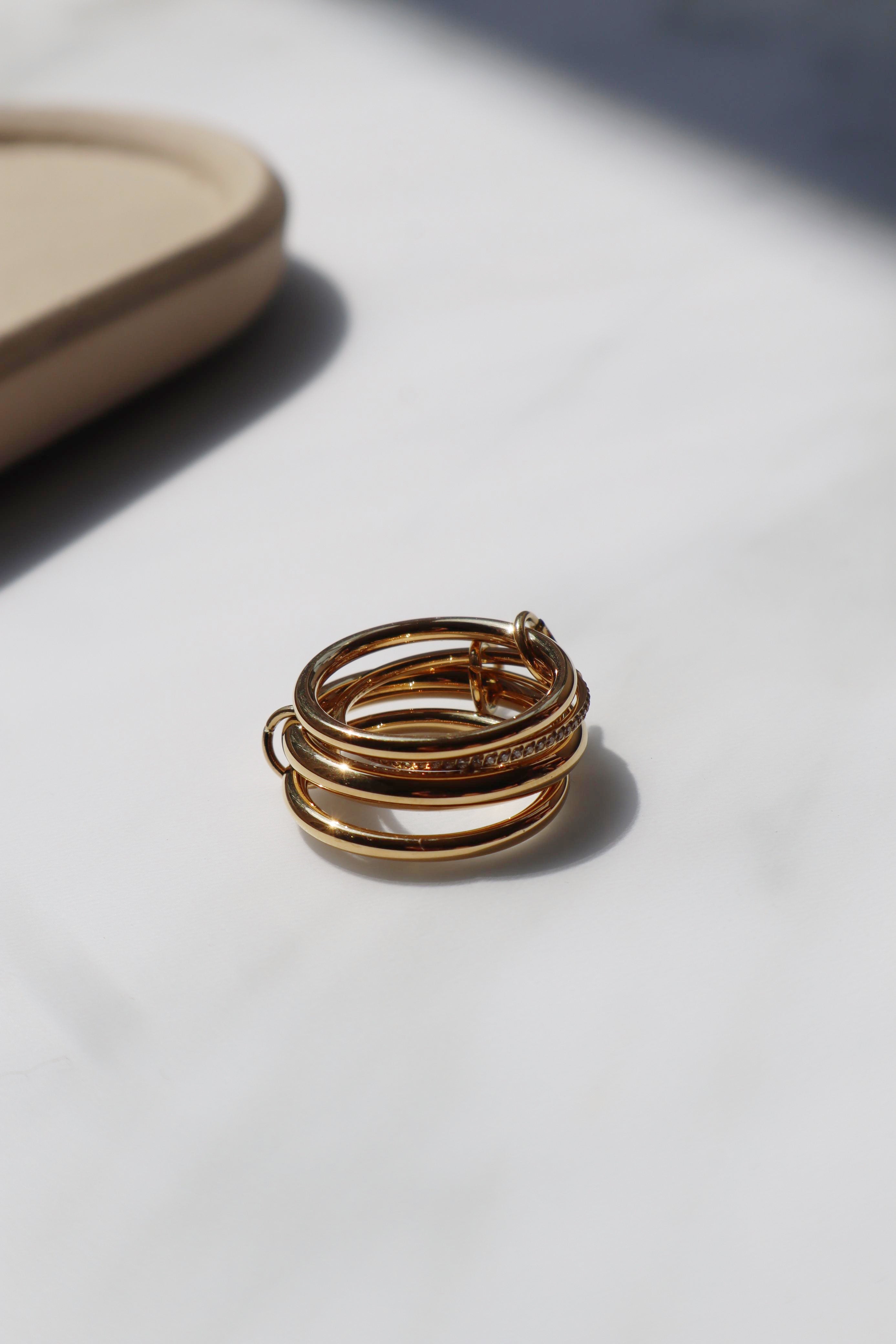 GOLDEN HOUR| Tarnish-Free| Linked 4 layer Eternity Band Ring| Gold Ring with Cubic Zirconias