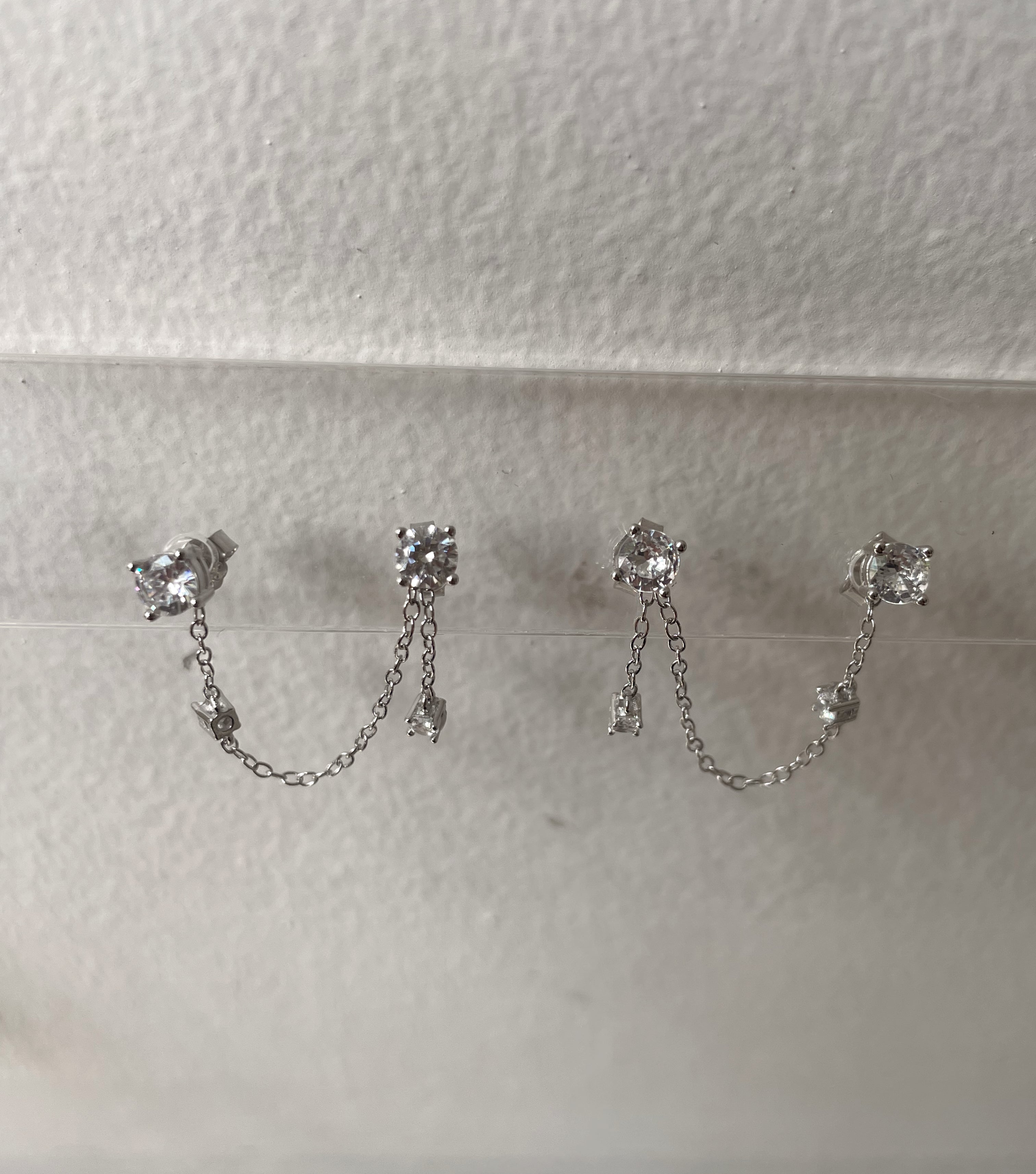 ZELDA| Double Piercing Studs| S925 Sterling Silver 18ct gold plated | Pair