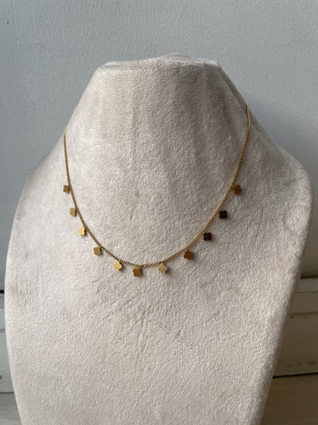JASMINE | Tarnish Free | Stainless Steel | Gold Multi-Mini Clover Flower | Necklace