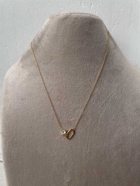 MARZIA | S925 Sterling Silver I 18ct Gold Plated I Cubic Zirconia | Interlinked Necklace