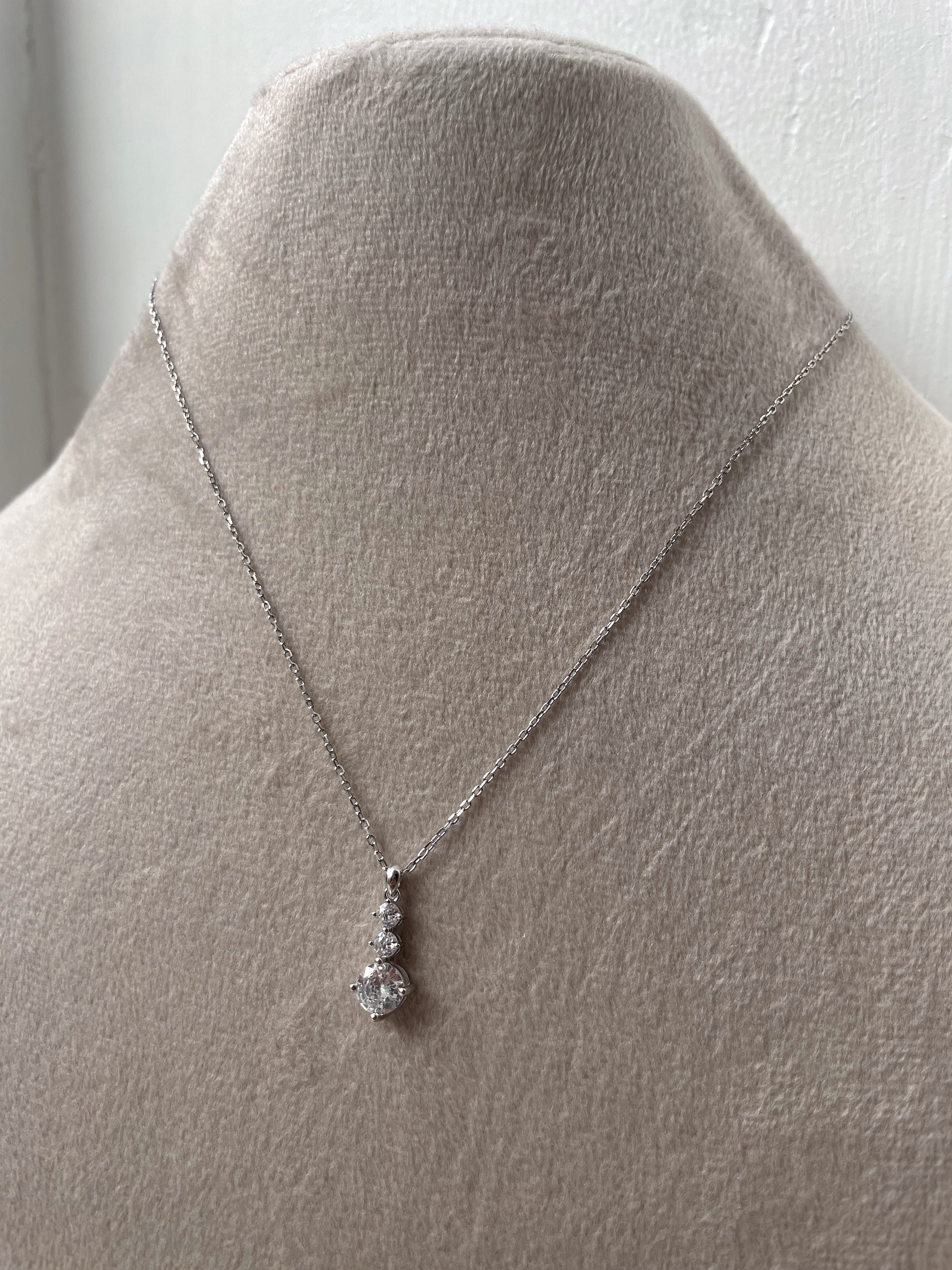 PASCAL | S925 Sterling Silver I 18ct Gold/Platinum Plated I Cubic Zirconia | Pendant Necklace
