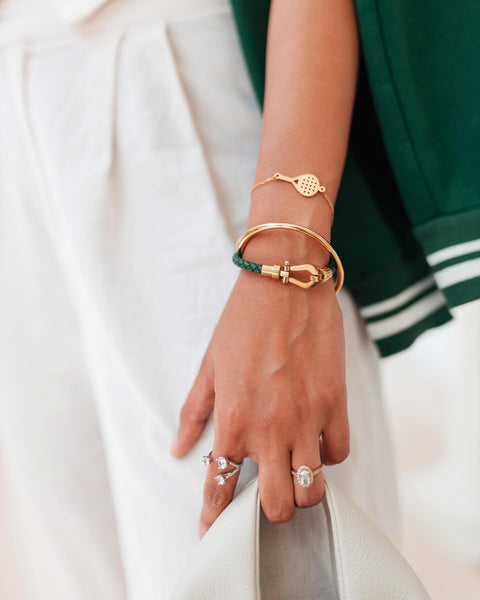 PADEL STUDDED | Tarnish-Free | Stainless Steel | Cubic Zirconia | Gold/Silver | Padel Necklace/Bracelet