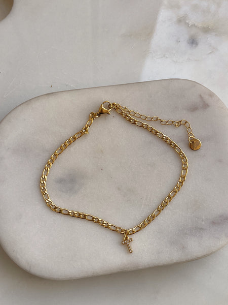 INITIAL ANKLET | 18k Gold Plated Cubic Zirconia Anklets