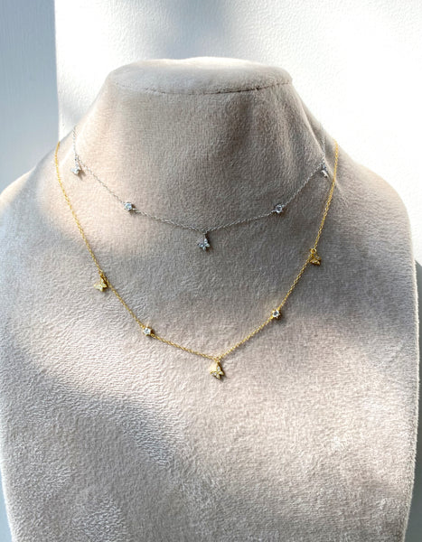 PRETTY BUTTERFLY | S925 Sterling Silver I 18k Gold/Platinum Plated I Cubic Zirconia  Butterfly Necklace